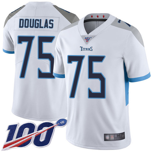 Tennessee Titans Limited White Men Jamil Douglas Road Jersey NFL Football #75 100th Season Vapor Untouchable->youth nfl jersey->Youth Jersey